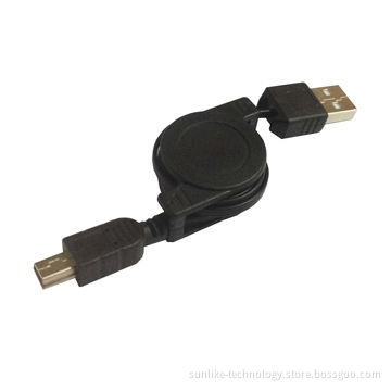 USB to Mini Cable, Retractable Cable
